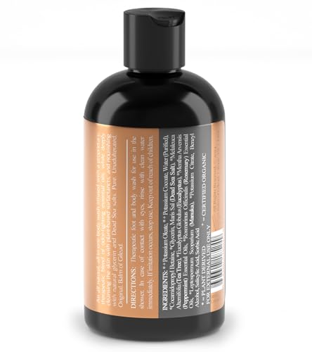 BALM OF GILEAD Antifungal Tea Tree Body Wash - 8.25 fl Oz Tea Tree and Manuka Antibacterial Body Wash - Helps Soothe Athlete’s Foot & Ringworm - Jock Itch, Chafing and Remove Odor